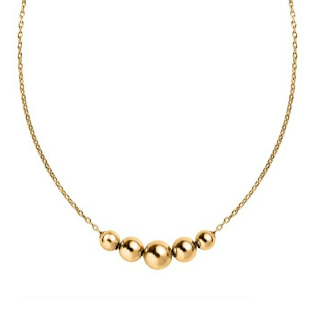 NWT, 14k Gold over Solid Stamped Sterling Silver Beaded Necklace